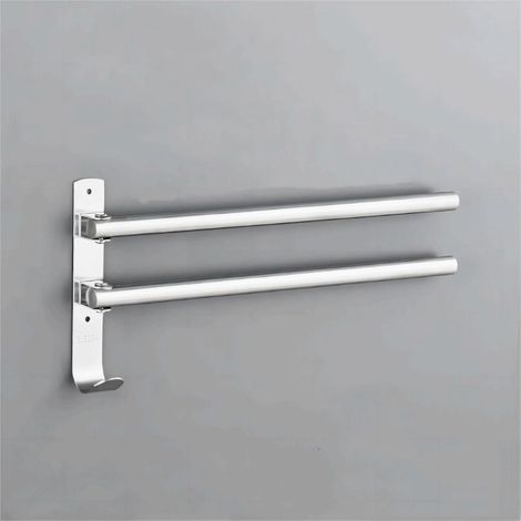 Porte-Serviettes Mural pivotant pour Cuisine, Salle de Bain, Porte-Serviettes pivotant, Peu encombrant, Porte-Serviettes de Toilette, étagère Pliante (2 Bras de Longueur 35 cm) (1/5)