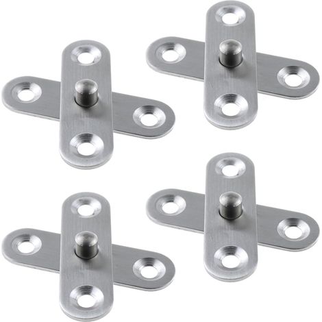 Charnière de porte invisible, charnière de porte d'armoire en acier inoxydable, charnière pivotante de porte, paquet de 4 (1/5)