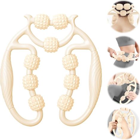 Beinmuskel-Massagerolle, 360°-Anti-Cellulite-Massagerolle, Beinmassagerollen, 360-Grad-Massagerollen, lindert Müdigkeit (Grau+Rosa) (1/4)
