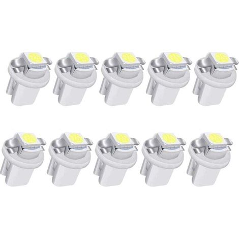 10pcs LED T5 Balnc Lampe LEDs LED B8.5 Tableau de Bord Ampoules 1-5050-SMD , XU,pour Voiture Tableau de Bord Compteur de Vitesse Instrument Gauge Cluster Voyant - KZQ (1/4)