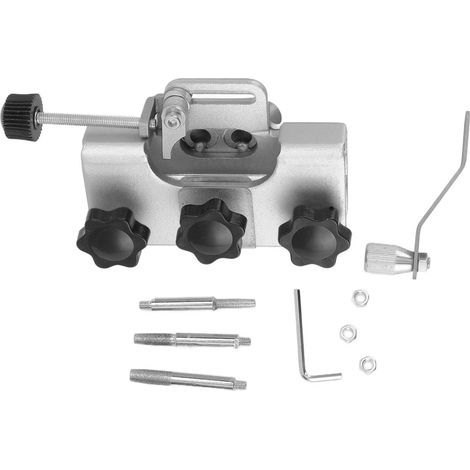 Affûteur de Tronçonneuse, Gabarit D'affûtage de Tronçonneuse Portable, Manivelle Légère, Accessoires D'affûtage de Chaîne D'extérieur Rapide pour Tous Les Types de Scies à Chaîne et(Gris) (1/5)