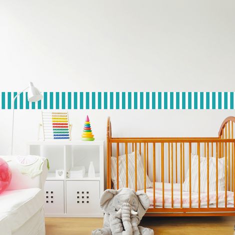 Frise décorative adhésive, rayure vert canard pour une mur tendance, 10 cm X 300 cm (1/5)