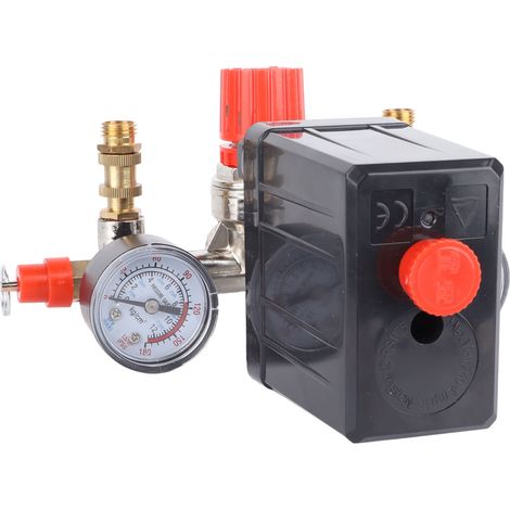 Interrupteur de pression 125PSI avec double sortie et vannes de régulation 220V (1/5)