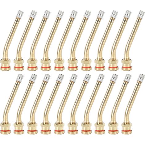 Tige de Valve de pneu en cuivre, 20 pièces, excellente capacité d'étanchéité, prévention de la rouille pour camion remorque RV désherbeur V3-20-4