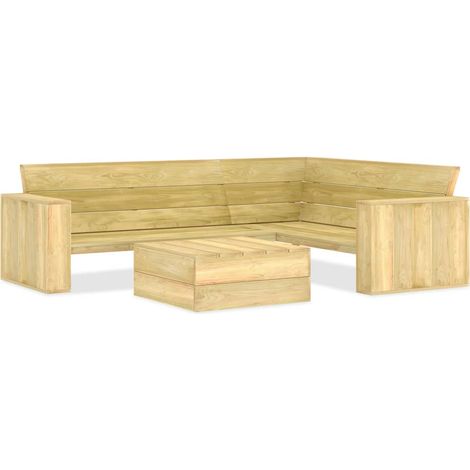 Mobili da giardino mobili da esterno set di mobili 2 pezzi in legno di pino impregnato 020015910