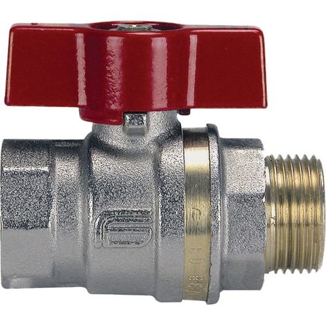Robinet boisseau sphérique laiton bague MF manette alu 15x21