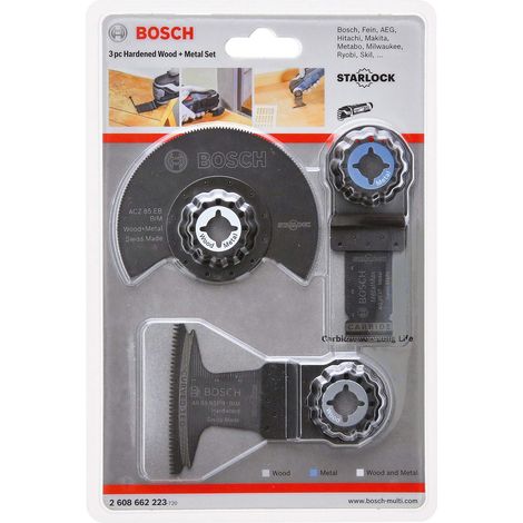 Bosch Professional Set da 3 pezzi di lame per taglio di punta e lama segmentata Starlock (legno e metallo, accessori per utensile multifunzione) (1/5)