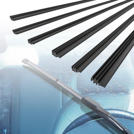 6 gomas de repuesto para limpiaparabrisas, universales, compatibles con todos los limpiaparabrisas, recortables (800 mm)
