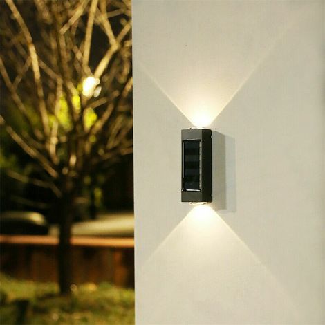 Applique murale de porche étanche à énergie solaire pour balcon, cour, jardin, paysage décoratif, éclairage de rue lumineux, lumière chaude, 1 pièce (1/5)