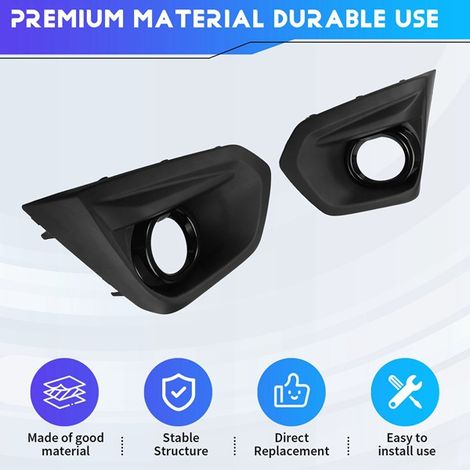 1 pair. Color: Black. Material: Plastic. Suitable for: Fog light covers, fog light grilles, fog light frames. (1/5)