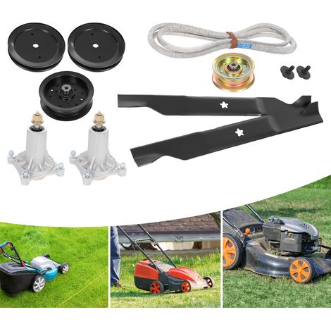 Mower Deck Rebuild Kit Compatible with Husqvarna PB195H46YT YTH21K46  For Craftsman YT3000 YTS3000 46 Inch Mower Deck Spindle 187292 Blade 532405380 Belt 532405143 Pulley 195945 (1/5)