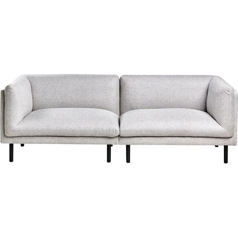 Sofa 3-Sitzer VORGOD Stoff Hellgrau