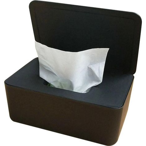 Caja para guardar toallitas húmedas y pañuelos Caja para guardar toallitas húmedas y pañuelos con tapa negra