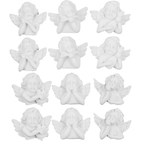 36 ornements décoratifs en résine représentant des anges, pour créations DIY-3.3X2.7X0.5CM-White