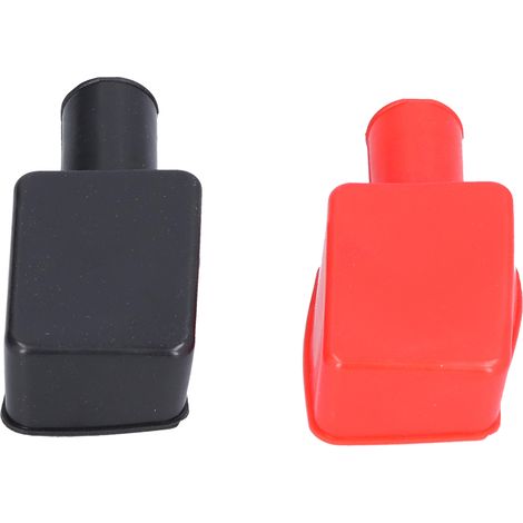Deux manchons de protection en caoutchouc pour bornes de batterie, capuchons isolants pour bornes positive et négative, type universel. (1/5)