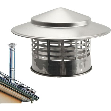 Chapeau de cheminée en acier inoxydable – Capuchon de pluie pour toit rond – Améliore la ventilation – Installation facile sans outil (1/4)