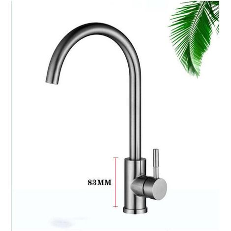 YMYNY ColdStart Kitchen Faucet, Single Lever Kitchen Mixer Tap, 360° Rotatable, High Water Outlet, Stainless Steel Mixer Tap for Hot and Cold Kitchen, Exclusive to Amazon (1/4)