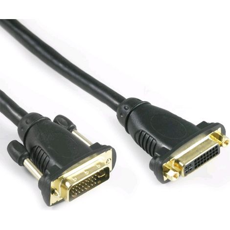 Câble de raccordement Lyndahl DVI Fiche mâle DVI-I 24+5 pôles, Prise femelle DVI-I 24+5 pôles 0.5 m