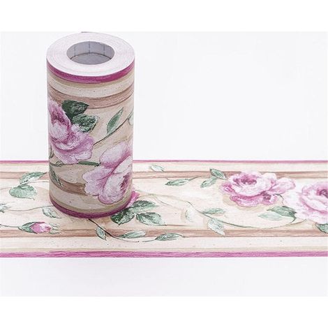 Frises Papier Peint fleur mauve 10.6 X 1000cm Moulure Murale Autocollant Murals Adhesif Murale Plinthe Adhesive PVC (1/5)