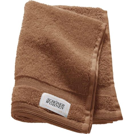 SCHÖNER WOHNEN serviette pour invités CUDDLY - 1 pièce 30x50 cm, boue