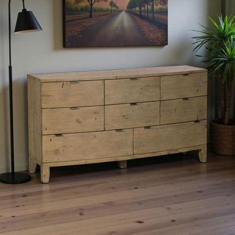 Commode 8 tiroirs en bois recyclé BELFAST (1/4)