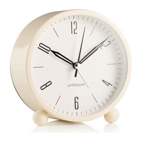 Lautloser Wecker – Analoger Wecker ohne Ticken, mit warmem Licht – Minimalistisches, rundes Design
