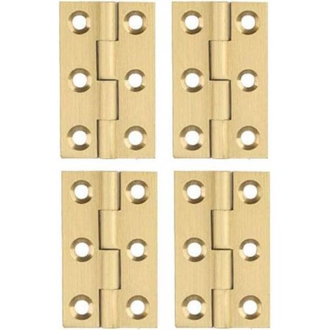 Charnière en Cuivre - Mini Charnières Pliant Charnière Charnière Matériel Maison Charnière de Tiroir d'armoire Paumelles de Porte (38x23x1.2mm) - 4pcs (1/5)