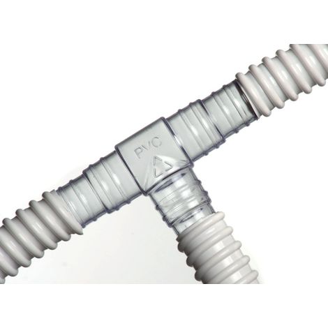Raccord rigide en T transparent pour tuyau de condensats – Diamètre 16 à 20 mm – Pour installations en milieu humide – Artiplastic