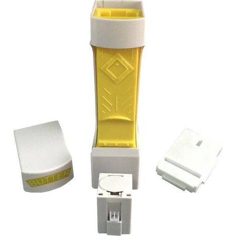 Affettatrice per burro con coperchio bloccabile, affettatrice per formaggio con lame in acciaio inox, contenitore ermetico per frigorifero, grattugia antiaderente per formaggio/cioccolato (1/5)