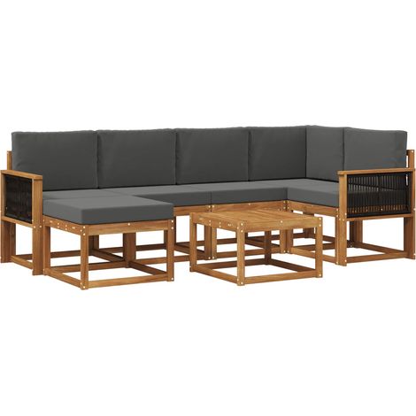 Conjunto de sofás de exterior 7 uds. 6 plaza vidaXL (1/5)