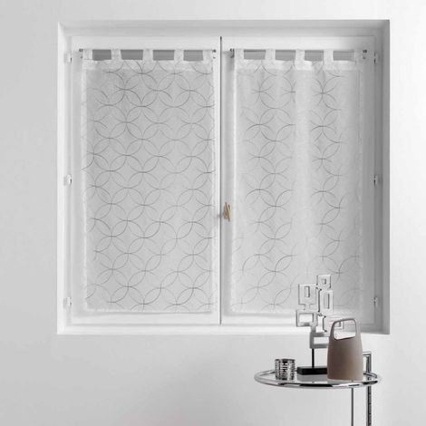 Paire de Voilages "Olympia" 60x120cm Gris (1/4)