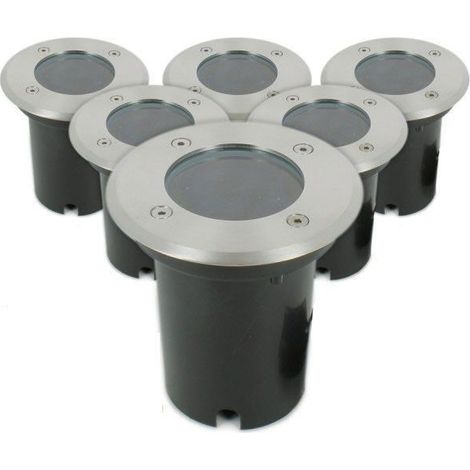 Set mit 6 Einbau-Bodenstrahlern - Edelstahl 304 - GU10 - IP67 (1/4)