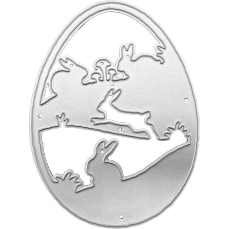 Osterhasen-Stanzform aus Metall, Schablone für DIY-Scrapbooking-Alben, Papierkarten, Prägeformen, Basteldekoration