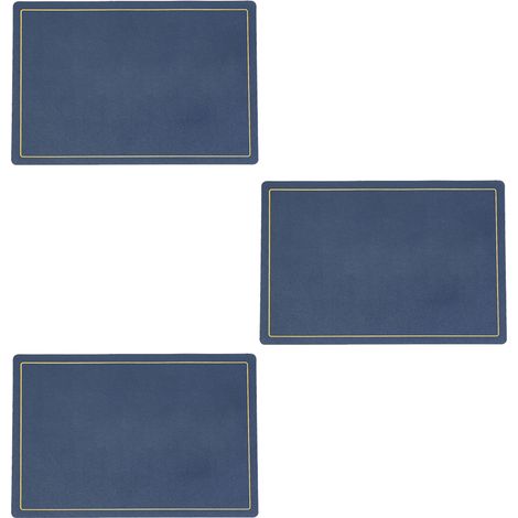 3 sets de table en cuir, imperméables et lavables, protection surface table, anti-dérapant, pour salle à manger et cuisine (1/5)