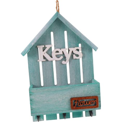 Porte-clés Mural Forme De Maison Décoratif Avec Rangement Élégant Pour Clés Et Petits Objets Pour Entrée Patio Style Vintage (1/5)