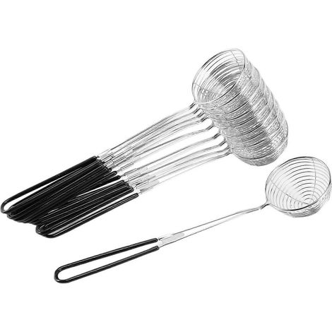 Passoire en acier inoxydable, écumoire avec manche, idéale pour égoutter les soupes et autres préparations chaudes. (1/4)