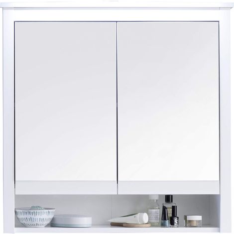 Armoire de toilette contemporaine blanche 81 cm Olivetta