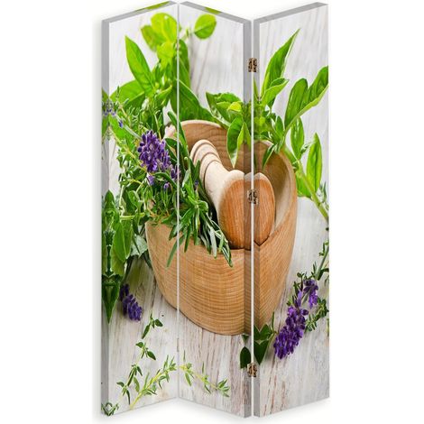 Paravento bilaterale 360, Mortaio di legno per erbe - 110x170 (1/5)