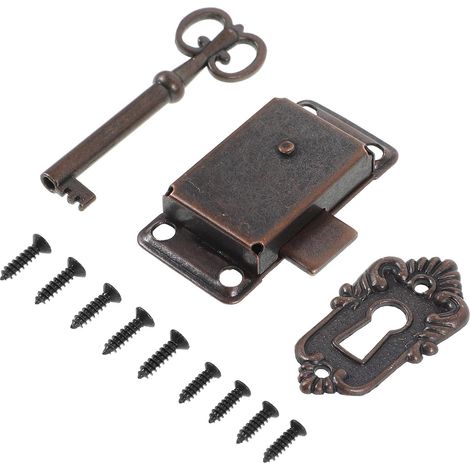 Serrure de Meuble Ancien avec Clé Kit de Verrouillage Style Antique pour Tiroir et Boîte à Bijoux en Mobilier (1/5)