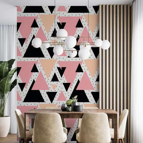 Papier peint - Motif géométrique - 10 LÉS de 60x260 cm - Surface L 600 x H 260 cm (1/4)