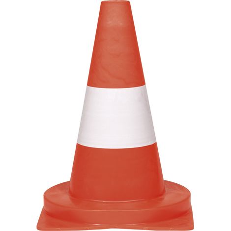 PVC-LEITKEGEL, 32 cm hoch, tagesleuchtend, Rot mit weißem Streifen (1/2)