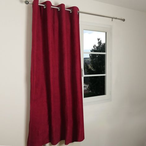 OTTAWA - Rideau thermique occultant jacquard 140x180 cm Coloris - Rouge