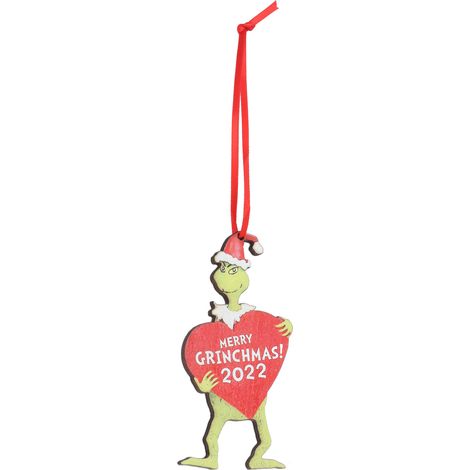 Anhänger mit grünem Monstermotiv aus Holz, herzförmig, Weihnachtsdeko, Kunsthandwerk für Zuhause, Schlafzimmer, Büro (1/5)