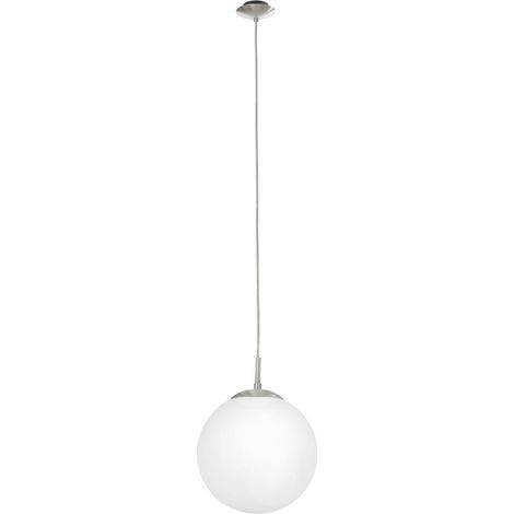 Suspension luminaire Rondo, lustre suspendu en acier nickel-mat, boule (1/5)