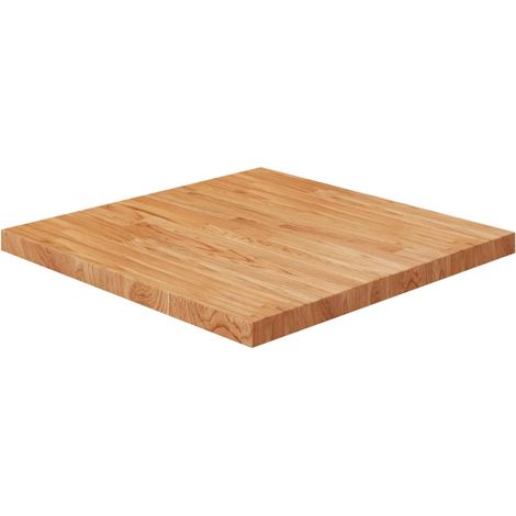 Dessus de table, Plateau De Table carré Marron clair 70x70x4cm Bois chêne traité LKF73679 (1/4)