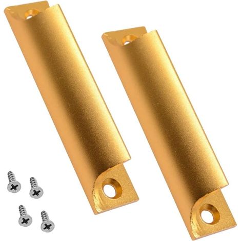 Schiebetürgriff aus Aluminium, 2 Stück, goldener Möbelgriff, Möbelgriff aus Aluminium, Griff für Balkontür, Küche, Fenster, Schubladen, Schiebetüren. (1/4)