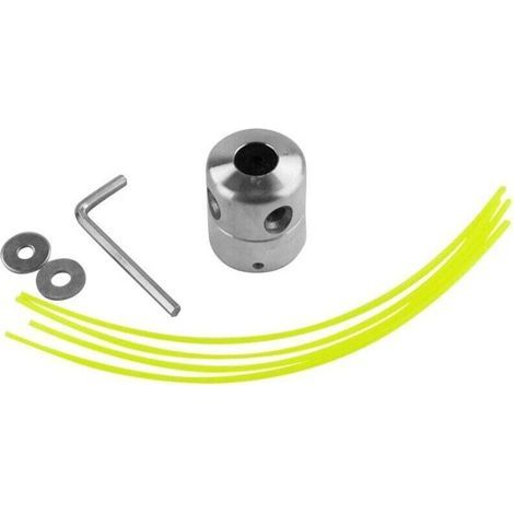 Universal aluminum brushcutter head, lawnmower head with nylon line (2 pieces, orange) (1/5)