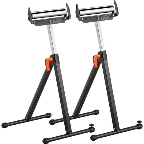 Support à rouleaux 2 pièces, capacité 113 kg, hauteur réglable 686-1092 mm, pliage renforcé avec tête en acier poli et guides de bord (1/5)