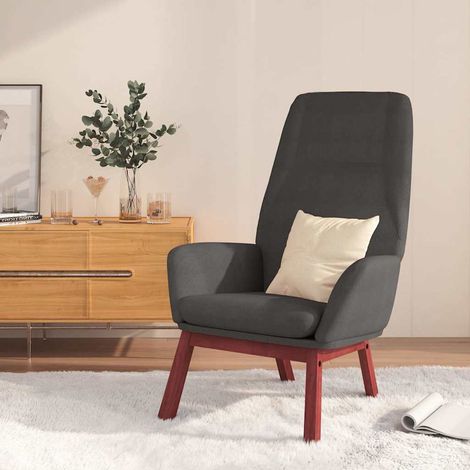 Chaise de relaxation Fauteuil relax - Gris foncé Tissu BonneVie-84622 (1/5)