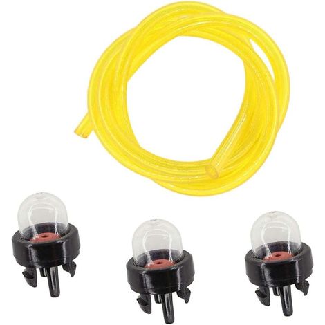 Primer Lot de 3 pompes de carburateur avec tuyau de carburant pour Stihl FS36 FS40 FS44 FS120 FS200 MS210 MS211 MS230 MS250 188-512, 4130 350 6200